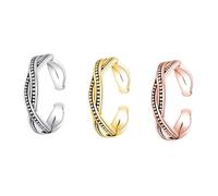 Beavorty 3 Pièces Bague D’orteil Réglable en Cuivre, Style Élégant | Sandales et Orteils, Maintien Sûr, Résistant aux Rayures, Mode Classique, Soirées D’
