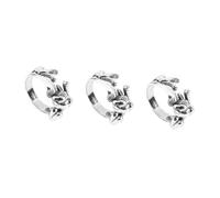 Beavorty 3 Pièces Bague Ouverte Rétro avec Motif Chat Totem Anneau Ajustable et Délicat pour Femmes Accessoire pour Toutes Occasions