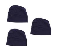 Beavorty 3 Pièces Bonnet Chimio Élastique pour Femmes Sous Casque Polyester Turban Confortable pour Sommeil Style et Voyage