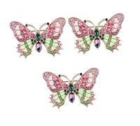 Beavorty 3 Pièces broche vintage badges broche insecte strass en émail épingle à revers à vêtements alliage