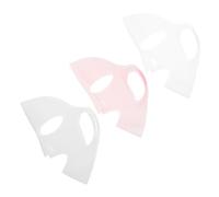 Beavorty 3 pièces Couvre Visage Silicone avec Crochets Oreille Sécurisés et Réutilisable Protection Évaporation Hydratante pour Soins Du Visage à Voyage et Salon Lot de Transparent Rose