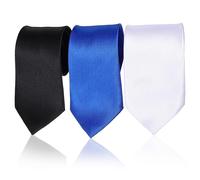 Beavorty 3 Pièces Cravates Satin Unies pour Hommes Accessoires de Costume Élégants pour Mariages Soirées et Banquets Toucher Doux et Style Classique