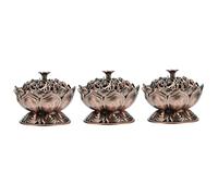 Beavorty 3 Pièces Métal Ornement Arôme Plaque Encensoir Shui Bronze Lotus Pratique Maison Accessoires Décoration Cône Cendre Maison Titulaire Antique Thé Décor Bol