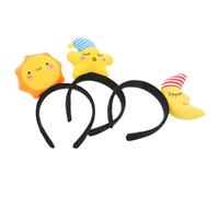Beavorty 3 Pièces Sun Moon Star Headband Set Plush Creative Hair Hoops For Festival Costume Parties Photo Props For Women And