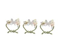 Beavorty 3 Pièces Vintage Butterfly Flower Ring Artistic Weaving Chinese Style Rope Skin Friendly Elegant Jewelry For Women Unique