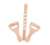 Beavorty 3 pièces Wooden Foot Massager Roller Set Ergonomic Deep Tissue Muscle Relaxation Tool For Legs Shoulders And Back Portable Handheld Wood Massage Rollers For Trigger Point Therapy
