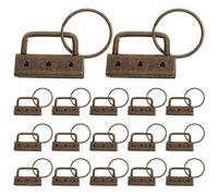 Beavorty 30 Pièces Extrémités de Sangle Métalliques 32 Mm en Fer Finition Bronze Ancien, Matériel de Porte-clés avec Anneaux Brisés et Pinces pour Accessoires Paquet, Connecteur de Sangle