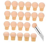 Beavorty 30 Pièces Lot de Têtes Éponge Remplaçables pour Stylo Nail Art Mousse pour Dégradé Ongles Accessoires Manucure DIY Faciles à Changer Embouts Ronds Lavables pour Pinceaux à Ongles