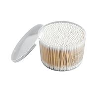 Beavorty 300pièces Boîte De Cotons-tiges à Double Tête Avec Manche Bambou Pour Démaquiller Ongles Et Yeux