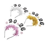 Beavorty 3pièces Couronne de Année avec Étoiles et Chiffre Bandeaux pour Fête du Nouvel An Accessoires pour Cheveux