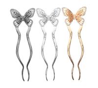 Beavorty 3pièces Peignes à Cheveux Forme De u Métal Pour Chignon Mariage Pour Femmes Et Filles Style Vintage Lot