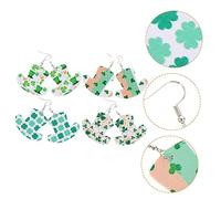 Beavorty 4 paires Boucles Oreilles Saint Patrick Cuir Oreilles Pendantes pour Femmes Accessoires de Festival Parfaites pour Célébrations Printanières