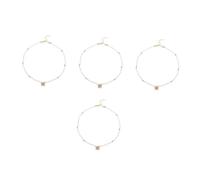 Beavorty 4 Pièces Butterfly Pendant Necklace For Women Adjustable Rice Bead Choker Boho Style Durable Alloy And Beads Accessory