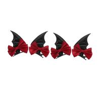 Beavorty 4 Pièces Clips à Cheveux Halloween Bat Wing Noirs et Rouges et Filles Accessoires de Coiffure Stylés et Pratiques Pinces Petites pour Types de Cheveux