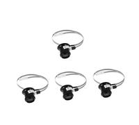 Beavorty 4 Pièces Loupe Grossissante Tête avec Anneau Inoxydable Outil Réparation Montre et Bijoux Grossissement Confortable pour Horlogers et Évaluations Précises