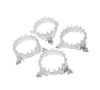 Beavorty 4 Pièces Manicure Brush Rack Crown Design With Fake Pearls Compact Nail Art Storage Organizer Stand For Makeup Brushes And Nail Tools At Home Salon