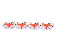 Beavorty 4 Pièces Masque Pour Les Yeux De Renard Dormeur Adultes Renard Qui Dort Masque De Sommeil Masque Pour Les Yeux Pour Mignon Couverture Dormir Blocage Noir Chiffon