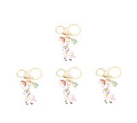 Beavorty 4 Pièces ornements porte-clés Fête de la Licorne faire la fête mignon gobelet carton accessoires charmes de sac à main pour les femmes porte-clés sac à pendentif alliage rose