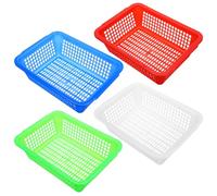 Beavorty 4 Pièces Panier D'égouttage Rectangulaire en Plastique Abs, Grand | Rangement Multifonction, Conception de Drainage, Usage la Cuisine et Bureau, Forme Rectangulaire, Résistant