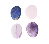 Beavorty 4 pièces Pierres de Worry Naturelles Massage Pouce Cristaux de Lithothérapie Quartz Rose pour Soulagement Stress et Anxiété Protection Spirituelle Portable