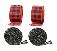 Beavorty 4 Pièces Ruban à Carreaux Noir et Blanc de Ruban Décoratif pour Noël pour de et Décorations Festives
