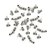 Beavorty 40 Breloques en Perles Vintage en Alliage Argenté, Perles D'espacement pour Création Bijoux, Accessoires Décoratifs pour Art et Fabrication de Pendentifs Style Plusieurs styles