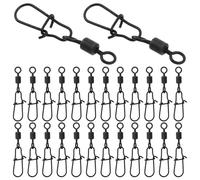 Beavorty 40 Émerillons de Pêche Rotatifs en Alliage avec Mousquetons à Ressort Clips de Leurres Haute Résistance pour Pêche au Bar et Truite Connecteurs Pivotants Lot de 40 Pièces Carbone