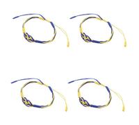 Beavorty 4pièces Bracelets Tressés Ukrainiens Multicolores Ensemble Nœud Ajustable Accessoires Faits Main Pour Femmes Et Hommes Pour Voyages