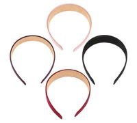 Beavorty 4pièces Lot de Bandeaux Larges pour Femmes Unis Élastiques Plastique pour Demoiselles Honneur Accessoires de Cheveux pour Fêtes et Cérémonies