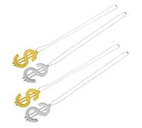 Beavorty 4pièces Lot de Colliers Pendentifs Symbole Monétaire Chaîne Légère Confortable Bijoux Fantaisie pour Garçon Fille Fêtes Anniversaire