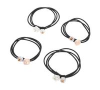 Beavorty 4pièces Lot De Élastiques à Cheveux Tressés Motif Cœur Et Étoile Pour Filles Cheveux Épais Sans Danger Quotidien Et Spéciales Douce Toucher