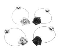 Beavorty 4pièces Lot De Élastiques Roses Bijoux Décoratifs Pour Cheveux Chouchous Élastiques Pour Queue De Cheval Accessoires Pour Femmes Et Filles