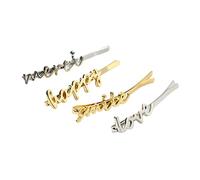 Beavorty 4pièces Lot De Épingle à Cheveux Alliage Avec Lettres Anglaises Pinces à Cheveux Simples Pour Femmes Et Filles