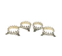 Beavorty 4pièces Présentoir à Manucure Forme de Couronne Porte-pinceaux pour Salon de Beauté Support de Rangement pour Outils de Nail Art et Stylos de Maquillage