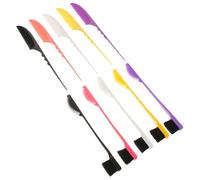 Beavorty 5 Paires de Brosses à Sourcils Double Embout et Peignes à Queue en Plastique PP Couleurs Violet Rose Jaune Blanc Noir pour Coiffage Précis Modelage et Crêpage des Sourcils au