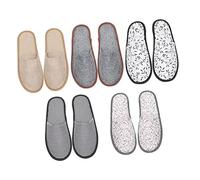 Beavorty 5 Paires Pantoufles En Peluche d Intérieur d Hiver Pantoufles Invités De Mariage De Bain Unisex Hommes Et Femmes Toile Chaussures De Ménage