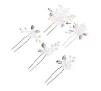 Beavorty 5 Pièces Barrette De Mariage En Forme De u Décorations De Fête Femmes Pendentif Bouquet De Mariage Bijoux De Mariage Pour Demoiselles D'honneur Diadèmes Mariées Blanche Abs