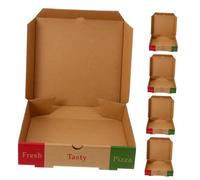 Beavorty 5 Pièces Boîtes à Pizza Pliables Contenants Carton Emballage Alimentaire Antigraisse Conservation Fraîcheur pour Restauration Livraison