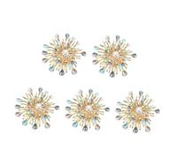 Beavorty 5 Pièces broche perle épingles à fleurs pour bouquet broche en perles châle épingles de perles Fille revers tournesol strass Alliage de zinc