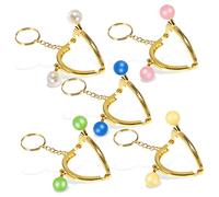 Beavorty 5 Pièces Cadres de Sac à Main Rétro avec Porte Clés Lot de Cadres Semicirculaires Embossés pour des Porte Monnaies Diy Vert Jaune Rose