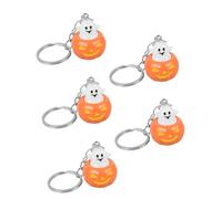 Beavorty 5 pièces Lot de Porte Clés Suspendus Halloween Forme de Citrouille et Décorations Légères et Durables pour Sacs et Fêtes
