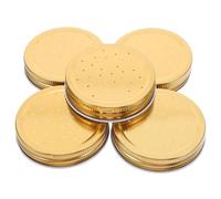 Beavorty 5 Pièces Mangeoire à Abeilles en Fer Légère Couvercle Or, Installation Facile pour Apiculture, Partie Abreuvoir pour Ruche Adaptée à L'élevage des Abeilles