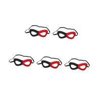 Beavorty 5 Pièces Masque Clown Noir et Rouge Demi Visage pour Adultes Accessoire Halloween Fête Costumée Cosplay Masque Confortable et Distinctif
