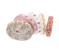Beavorty 5 Rouleaux Rubans Gros-grain Polyester Automne Citrouille Érable pour Cadeau Décoration DIY Fête de Thanksgiving