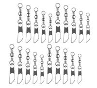 Beavorty 50 Émerillons Roulants de Pêche Connecteurs Pivotants 6 8 10 12 14 10 Pièces Chacun Anneaux Résistants à l'eau pour Montage Bas de Ligne en Eau Douce et Salée