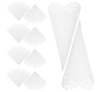 Beavorty 50 Pièces Porte-Cornets à Confettis en Papier Blanc Léger pour Mariage avec Motif Floral Ajouré Élégant, Cônes pour Lancer des Pétales en Extérieur Lors de Fêtes