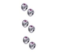 Beavorty 6 Pièces Bague Homme Evil Devil Cuivre Premium Anneau Gothique Crâne et Œil de Dragon Rouge Résistante Aux Rayures Halloween et Fête Lot