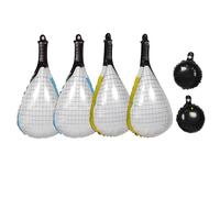 Beavorty 6 Pièces Ballon Raquette de Tennis Gonflable en Film Aluminium, Facile à Sceller, Décoration Fête Sportive pour Garçon et Filles, pour Décorer Portes et Murs