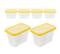 Beavorty 6 Pièces Boîte Déshumidificatrice Rechargeable en Plastique Incassable et Transparent pour Armoire et Tiroirs Cuisine, Absorbeur D'humidité Réutilisable Jaune