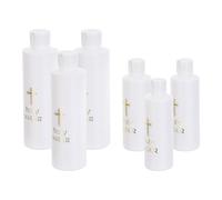 Beavorty 6 Pièces Bouteilles d'eau Bénite en Plastique Blanc 250ml et 118ml Croix Raffinée pour Rituels Religieux et Fêtes de Première Communion, Solide et Confortable Spirituellement